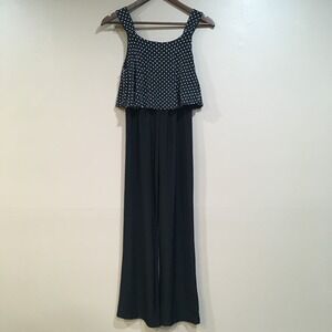 Emily West Girls 12 Black Polka Dot Jumpsuit Wide Leg Sparkle Holiday Party